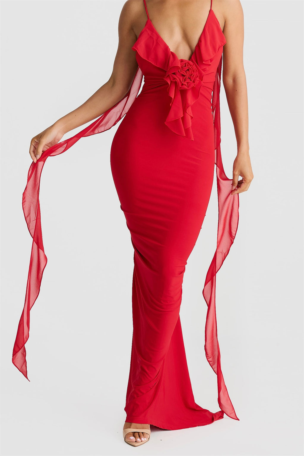 Cornelia Ruffle Applique Maxi Dress