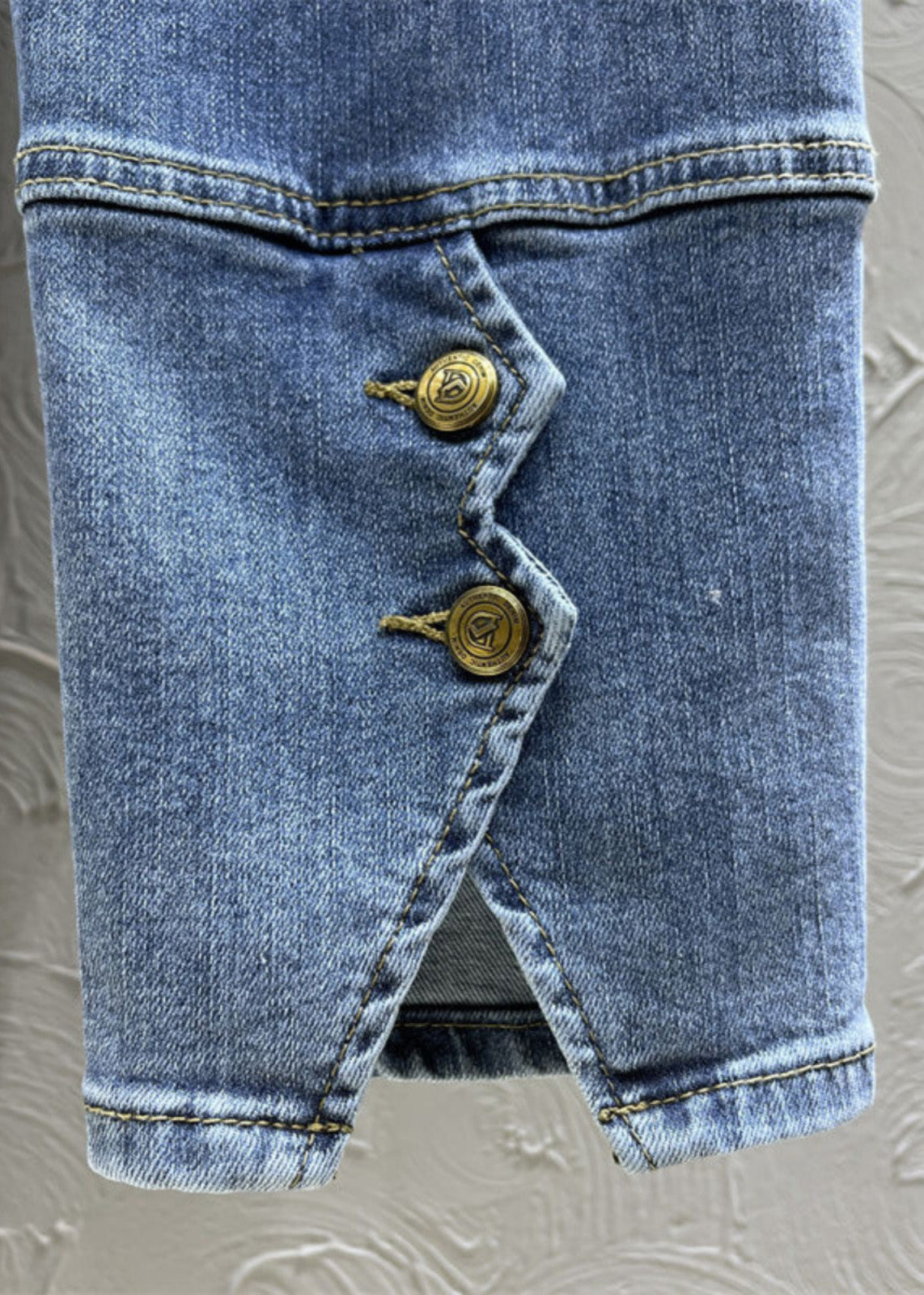 Diy Denim Blue High Waist Sashes Crop Pants Summer Ty1070