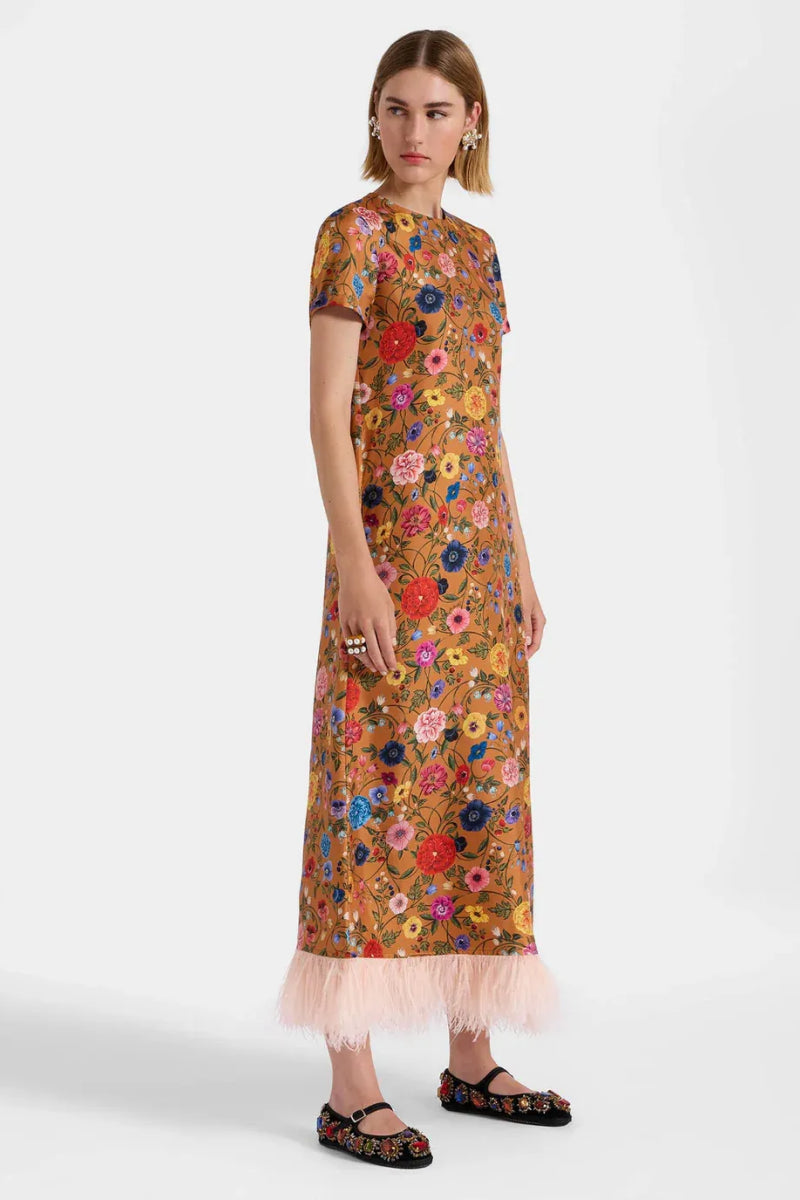 - Printed Feather - Hem Dress