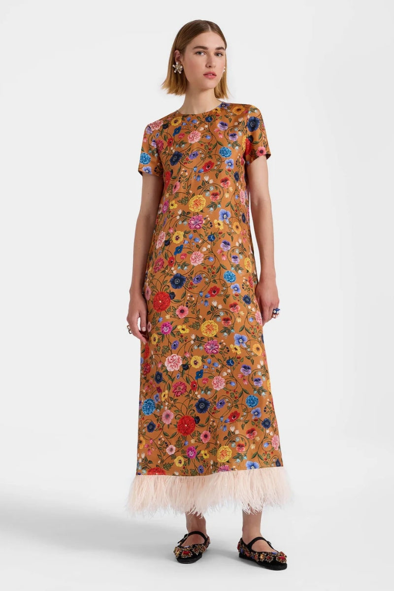 - Printed Feather - Hem Dress