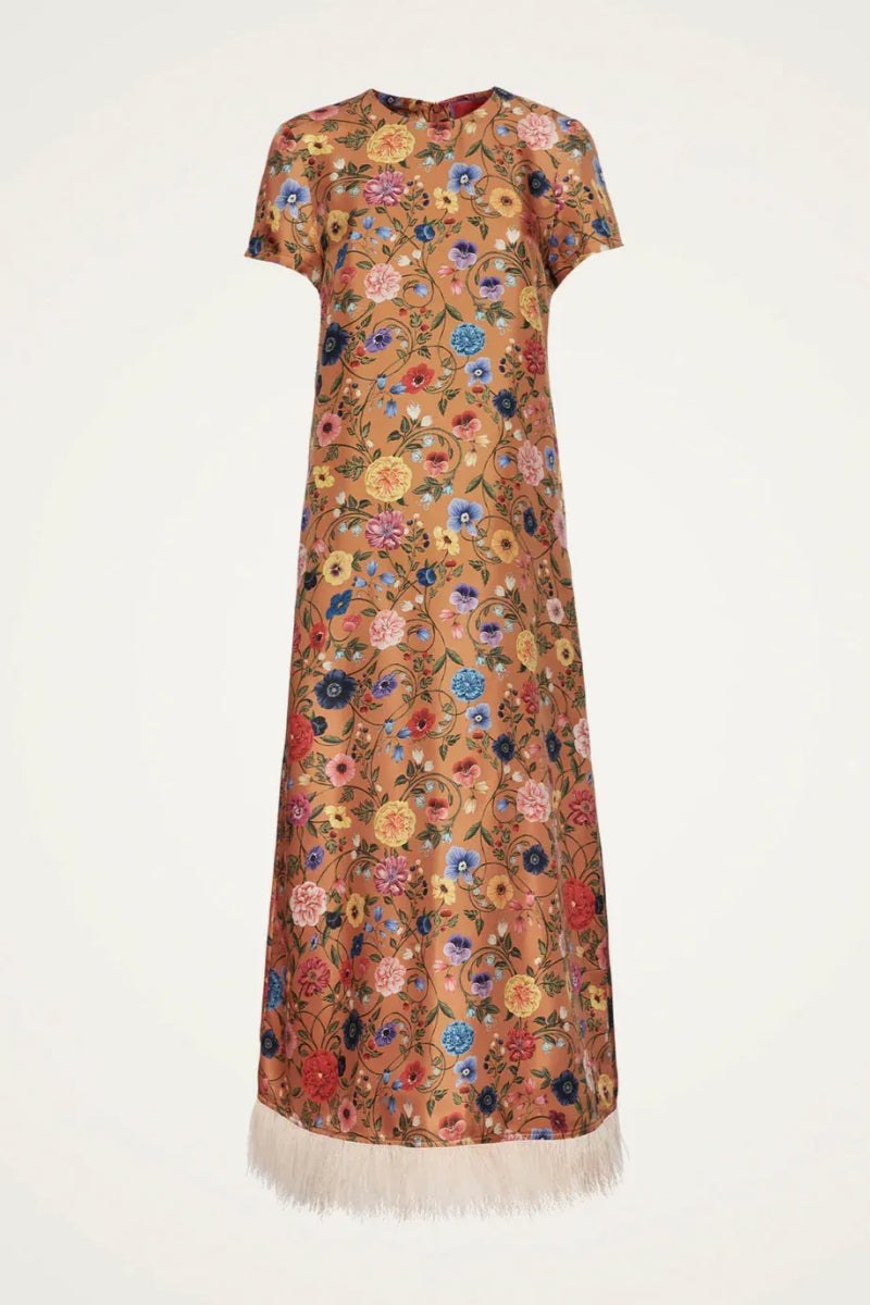 - Printed Feather - Hem Dress