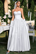 Karmen White Plunge Bow Maxi Dress