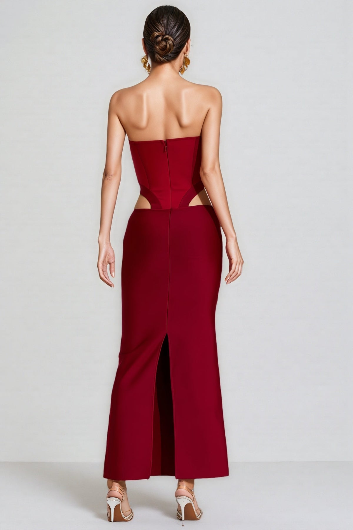 Kila Red Cut Out Maxi Dress