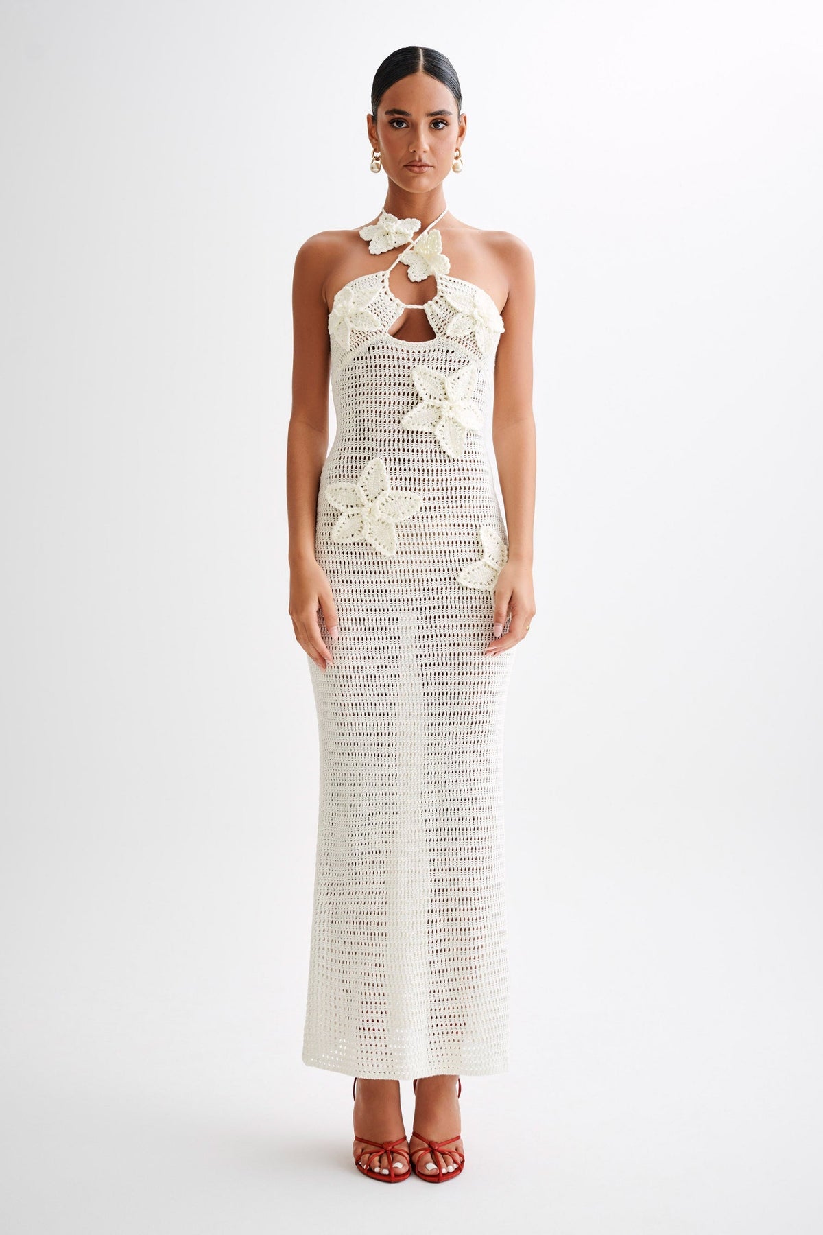 Beverly Appliqué Crochet Maxi Dress