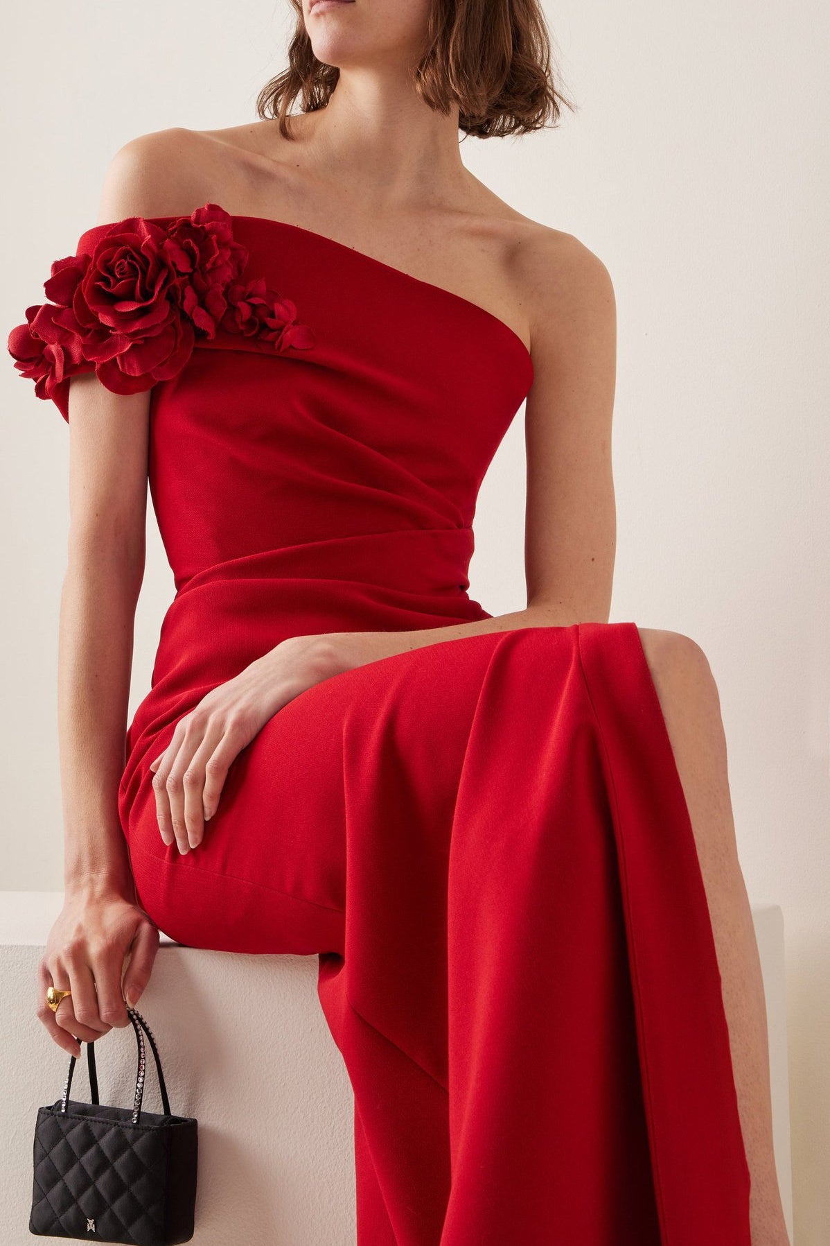 Sibyl One Shoulder Applique Maxi Dress