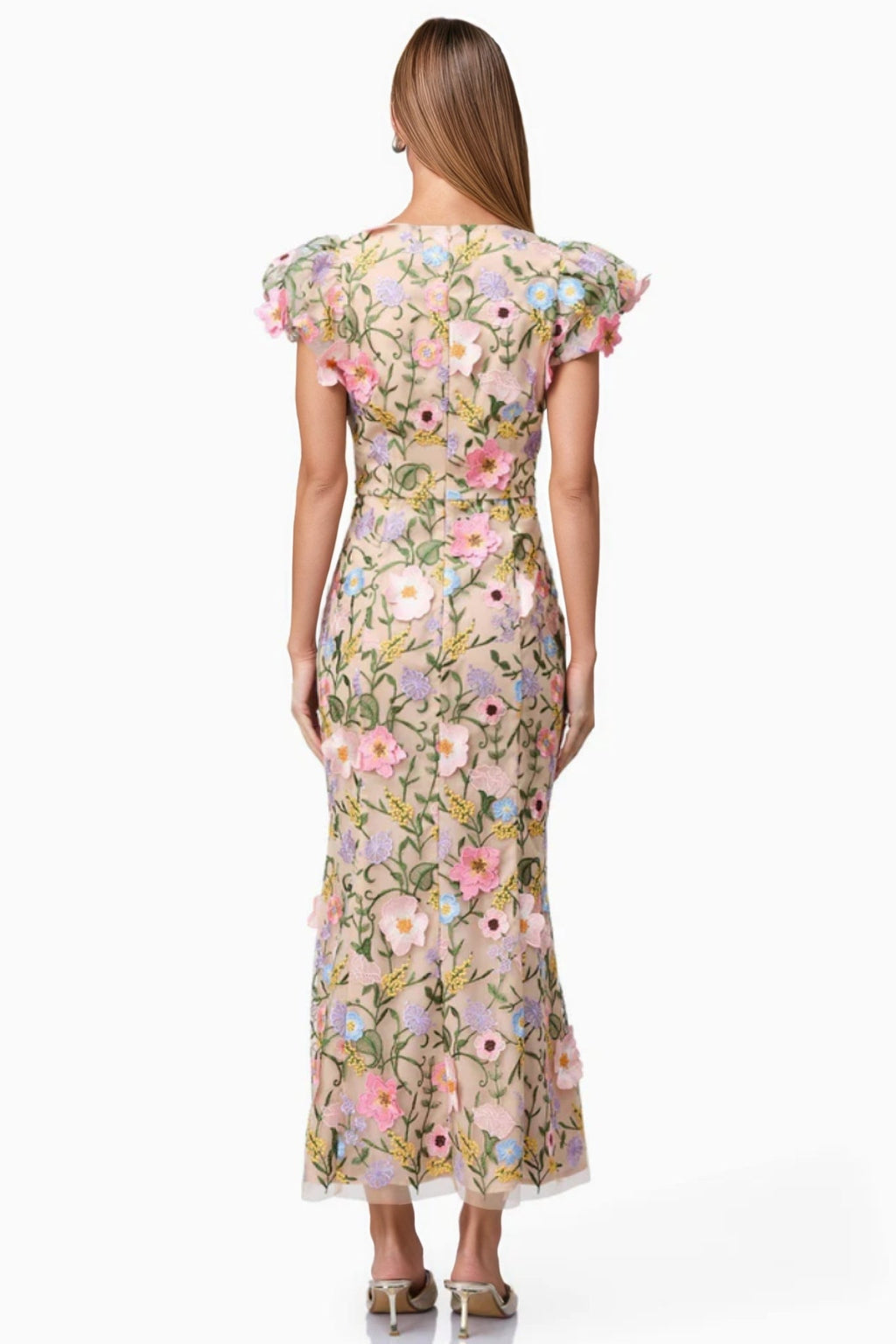 Noahsd Embroidered 3d Flower Maxi Dress