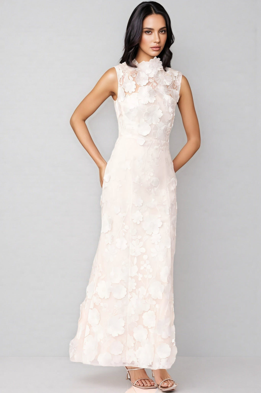 Jastet Embroidered 3d Maxi Dress