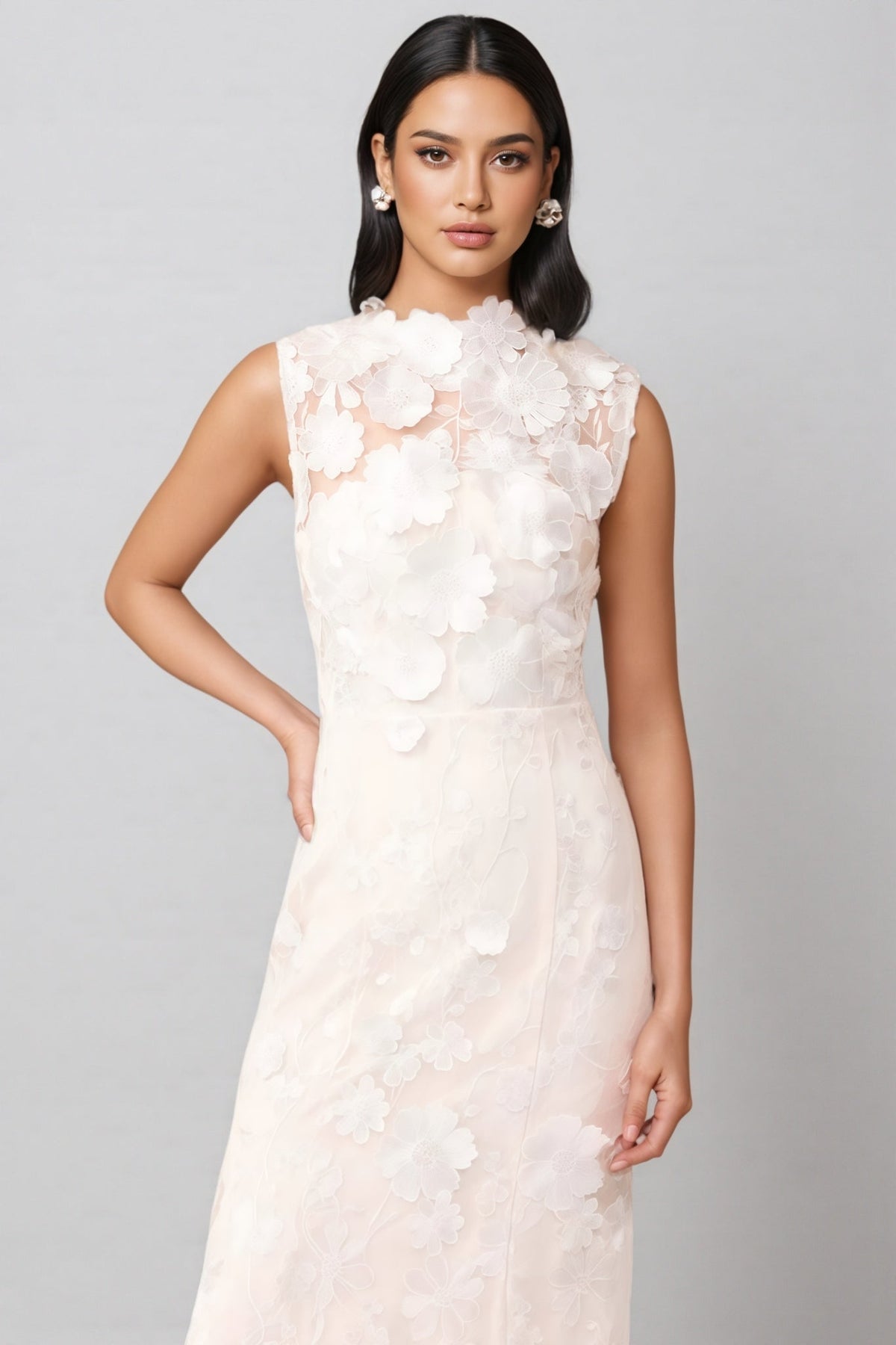 Jastet Embroidered 3d Maxi Dress