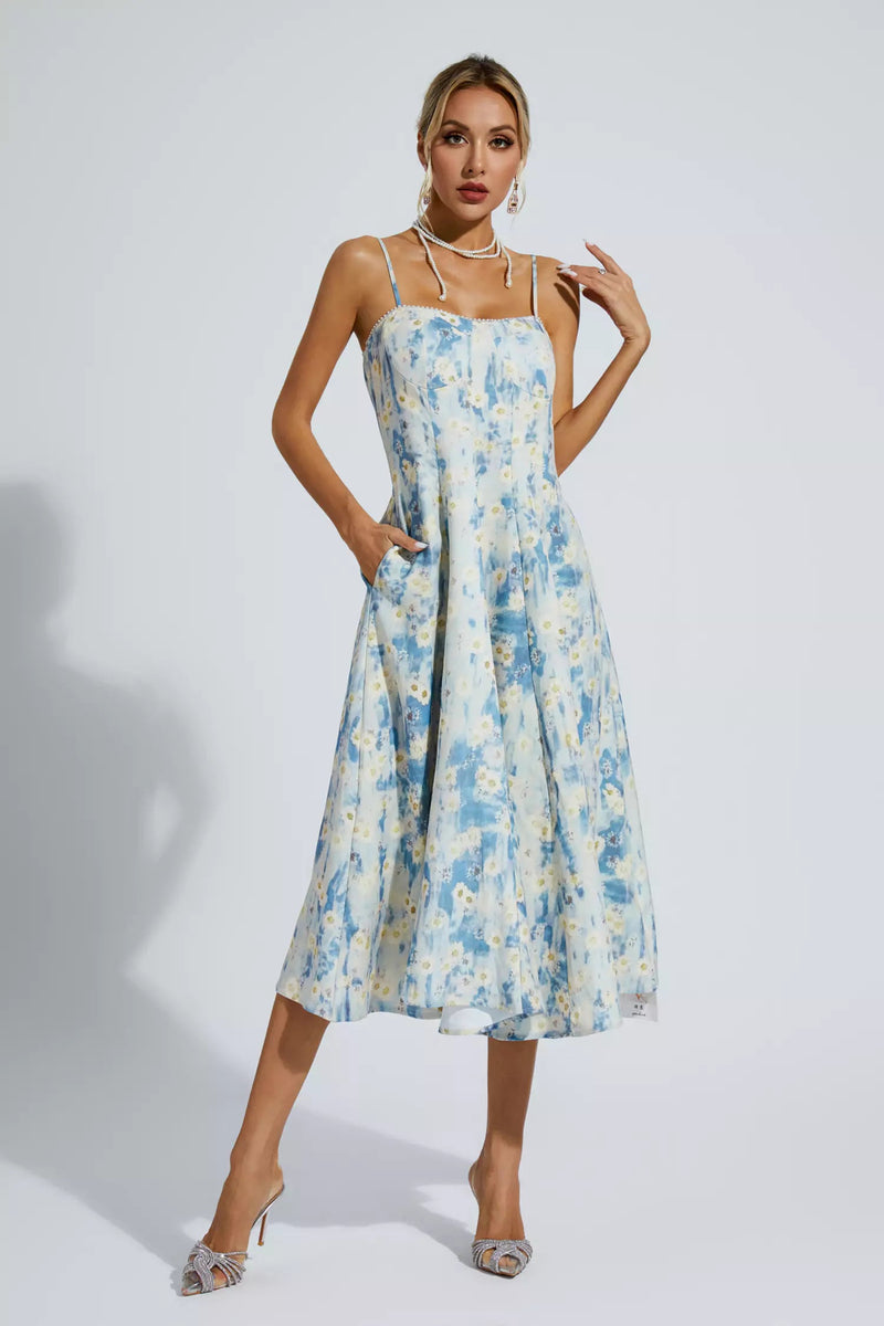 Edith Blue Slip Maxi Dress