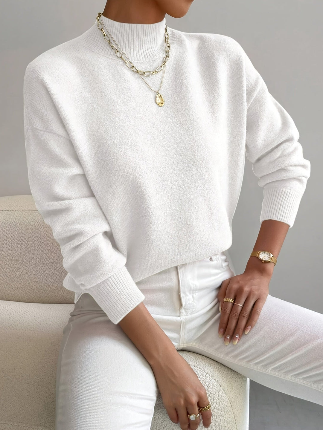 Emma | Mock Neck Spring Sweater