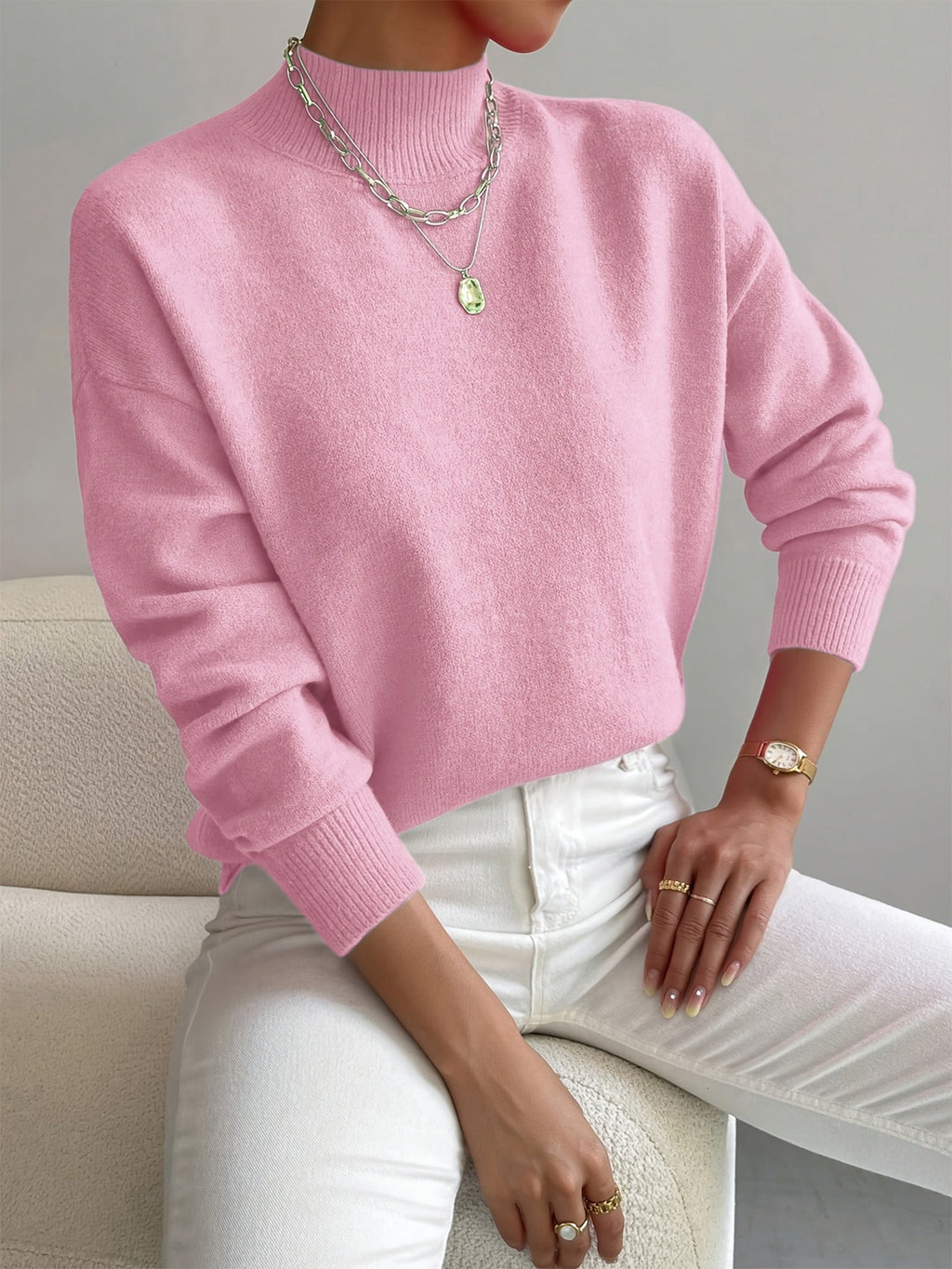 Emma | Mock Neck Spring Sweater