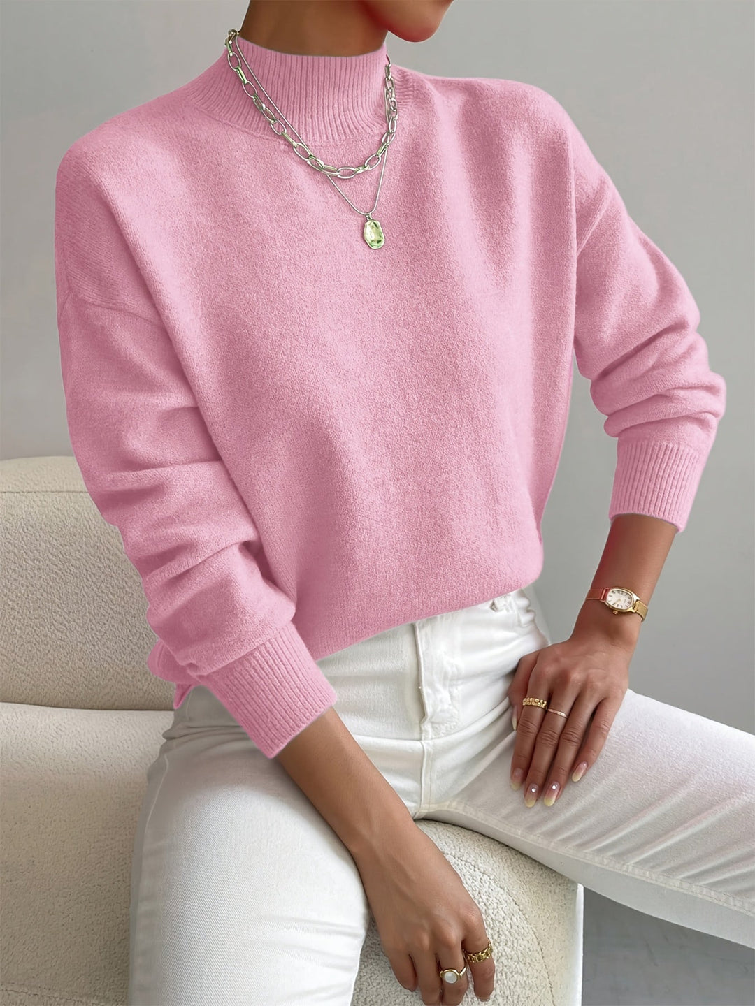 Emma | Mock Neck Spring Sweater