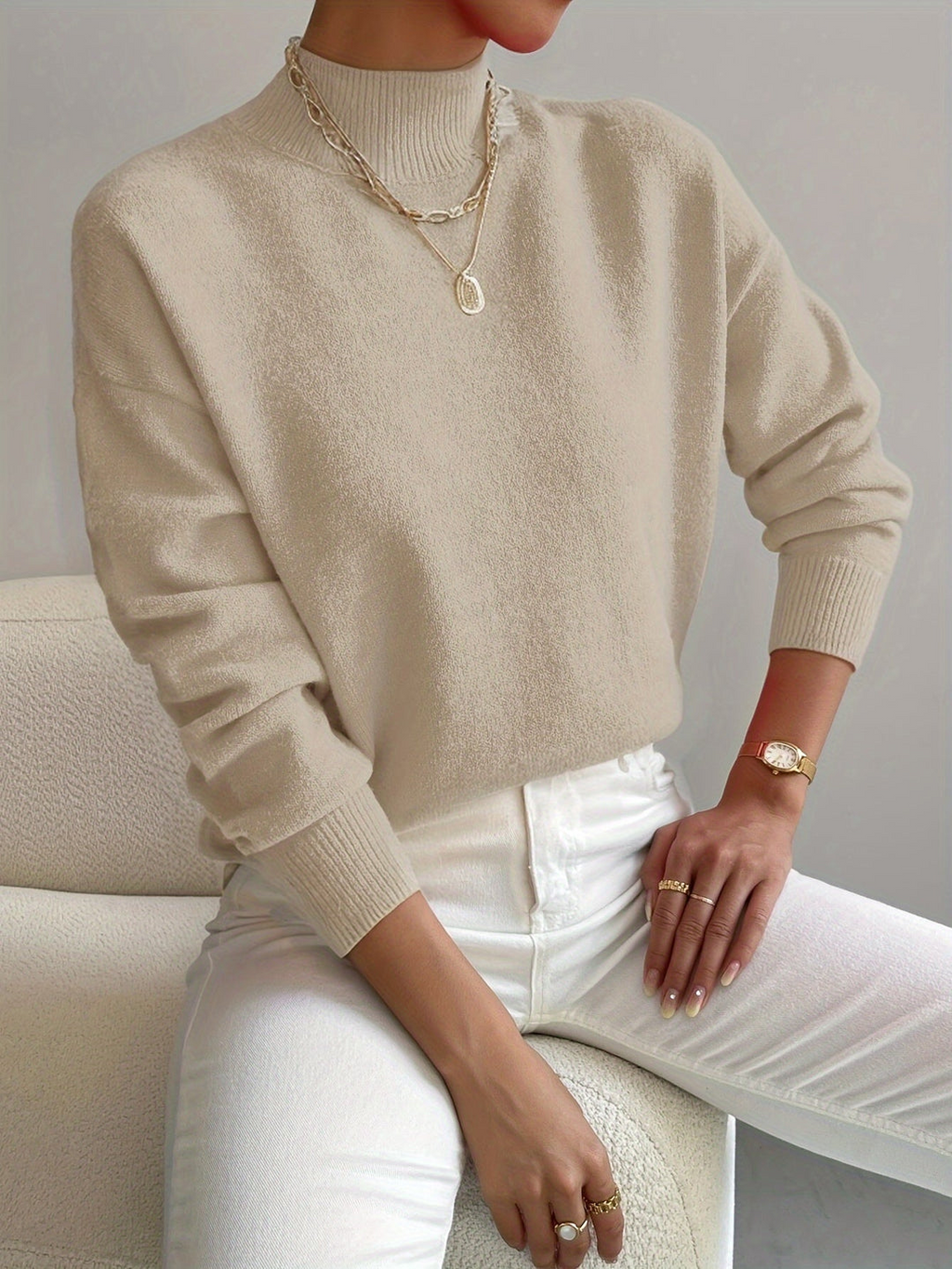 Emma | Mock Neck Spring Sweater