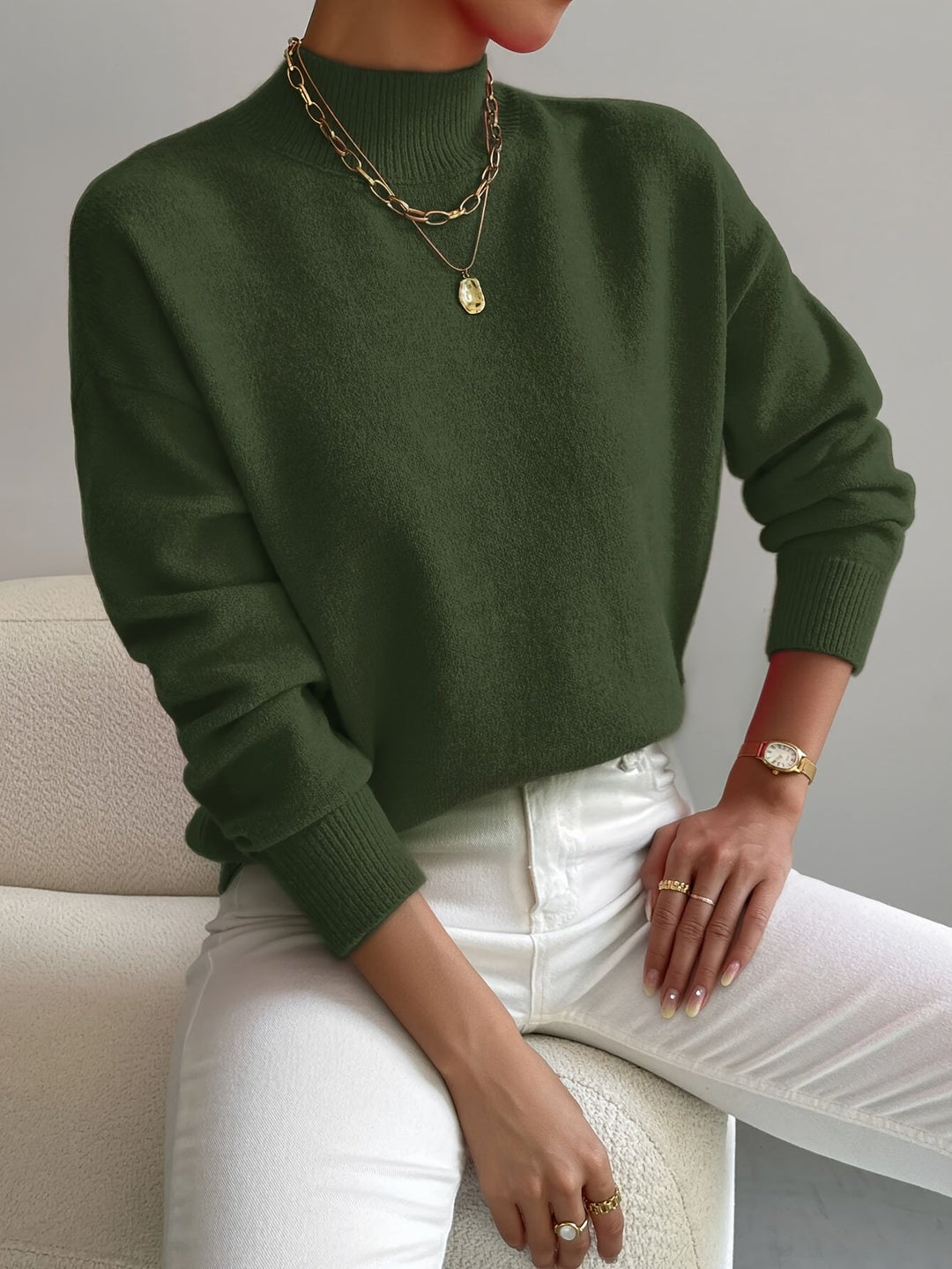 Emma | Mock Neck Spring Sweater