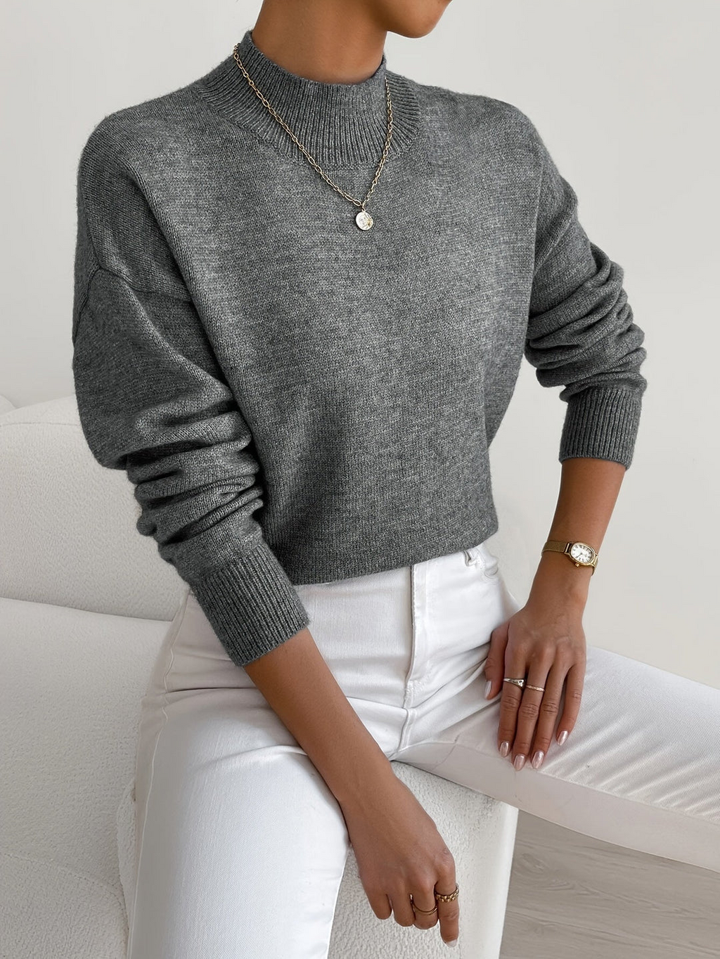 Emma | Mock Neck Spring Sweater