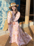Breeze Cotton Long Dress Sweet & Relaxed Travel-ready Loose Fit Gown Flowy Dress