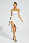 Evelina White Embellished Midi Dress