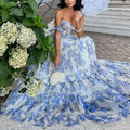 Printed Suspender Dress Backless Lace Up Long Dresses for Blue High Waist Loose Formal Evening Dress