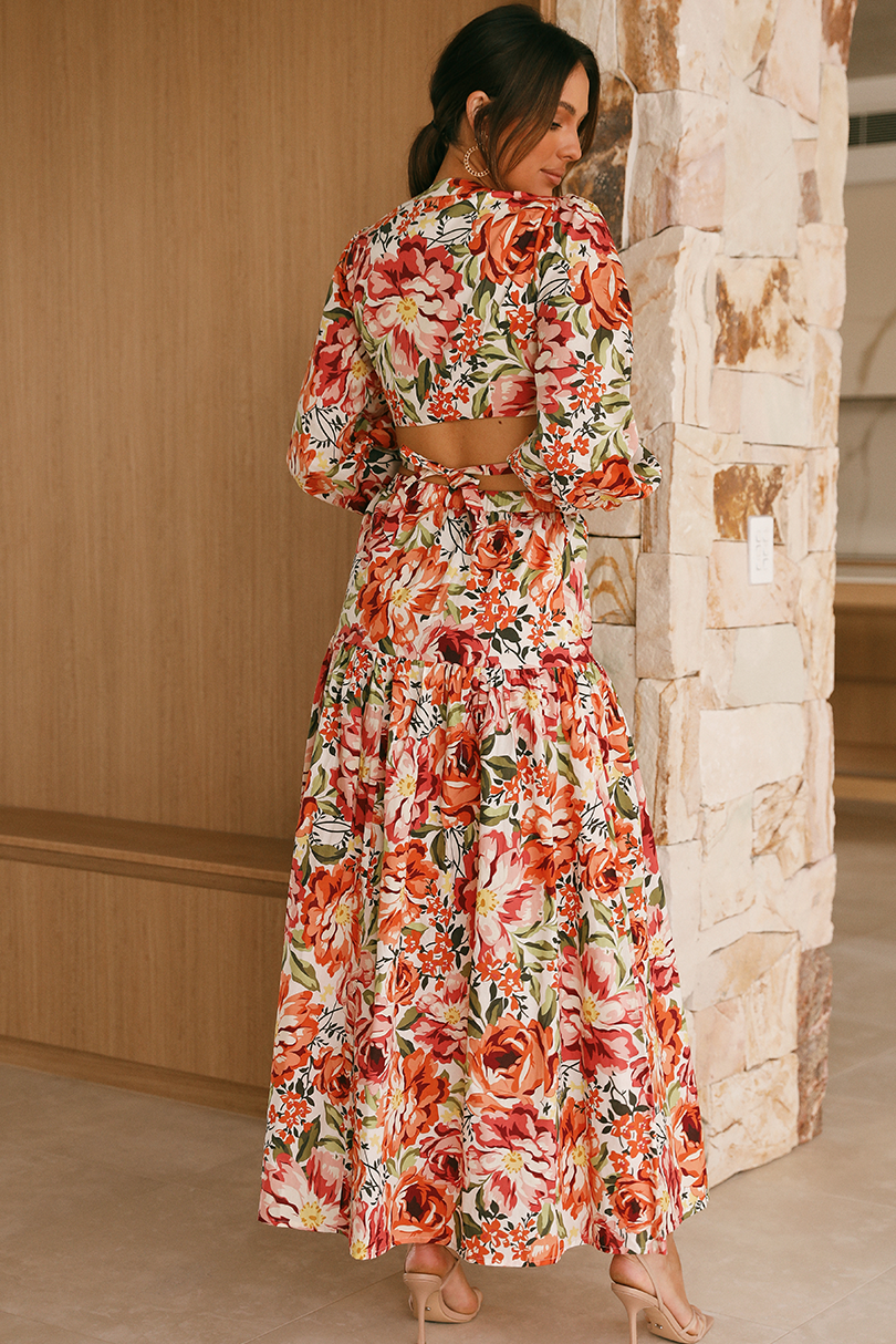 Cut-out Ruched Slit Two-piece Set