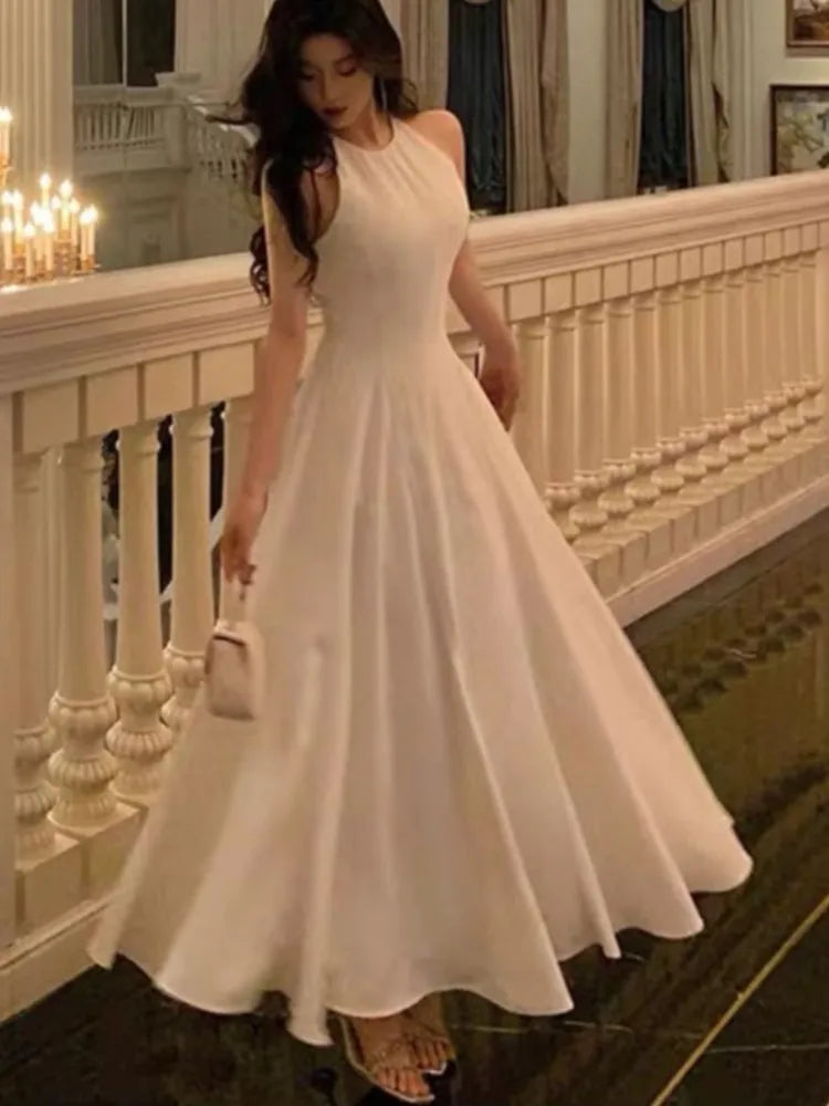 France Evening Party Long Dresses for Sleeveless A-line Princess Wedding Prom Robe New Spring Vestido Mujer