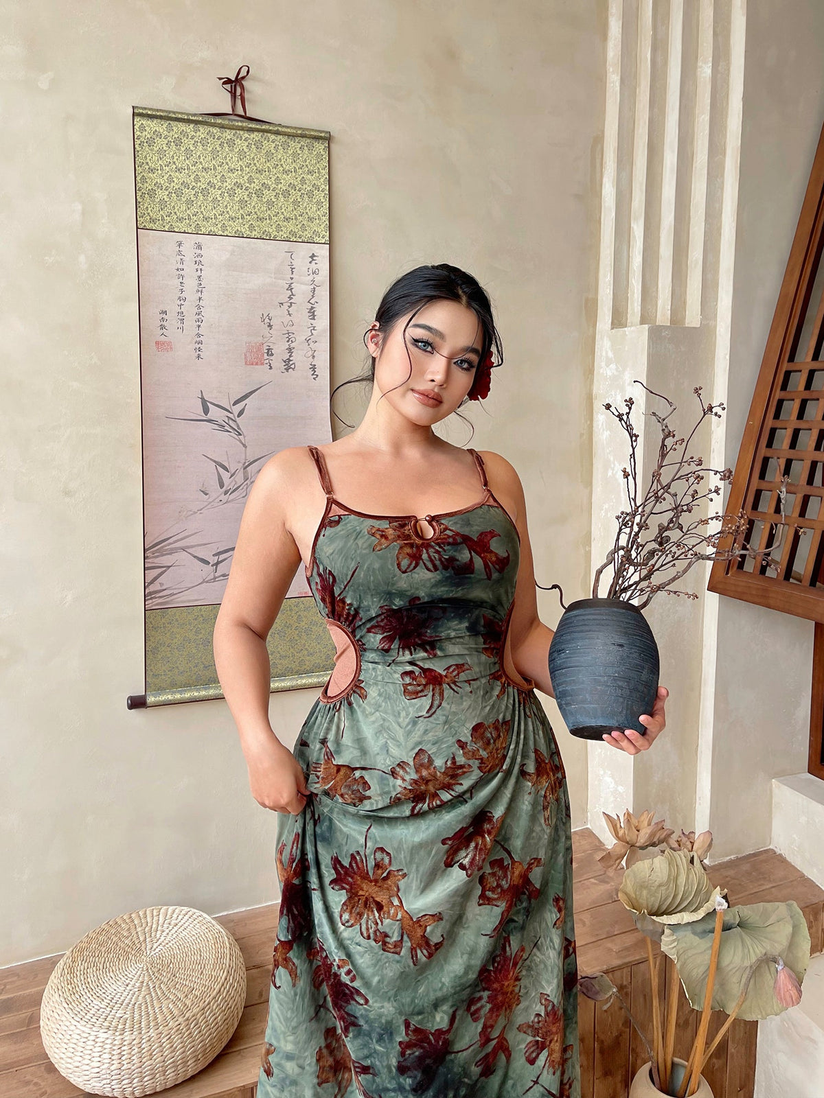 Cheongsam Cami Maxi Dress