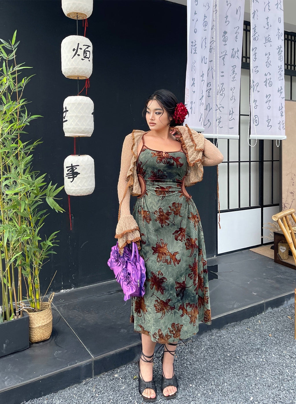 Cheongsam Cami Maxi Dress