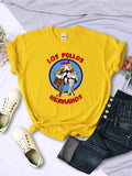 Funny Los Pollos Hermanos Prints Female T-shirts Trend Short Sleeve Street Hip Hop Tee Clothing O-neck Summer Womans Tops