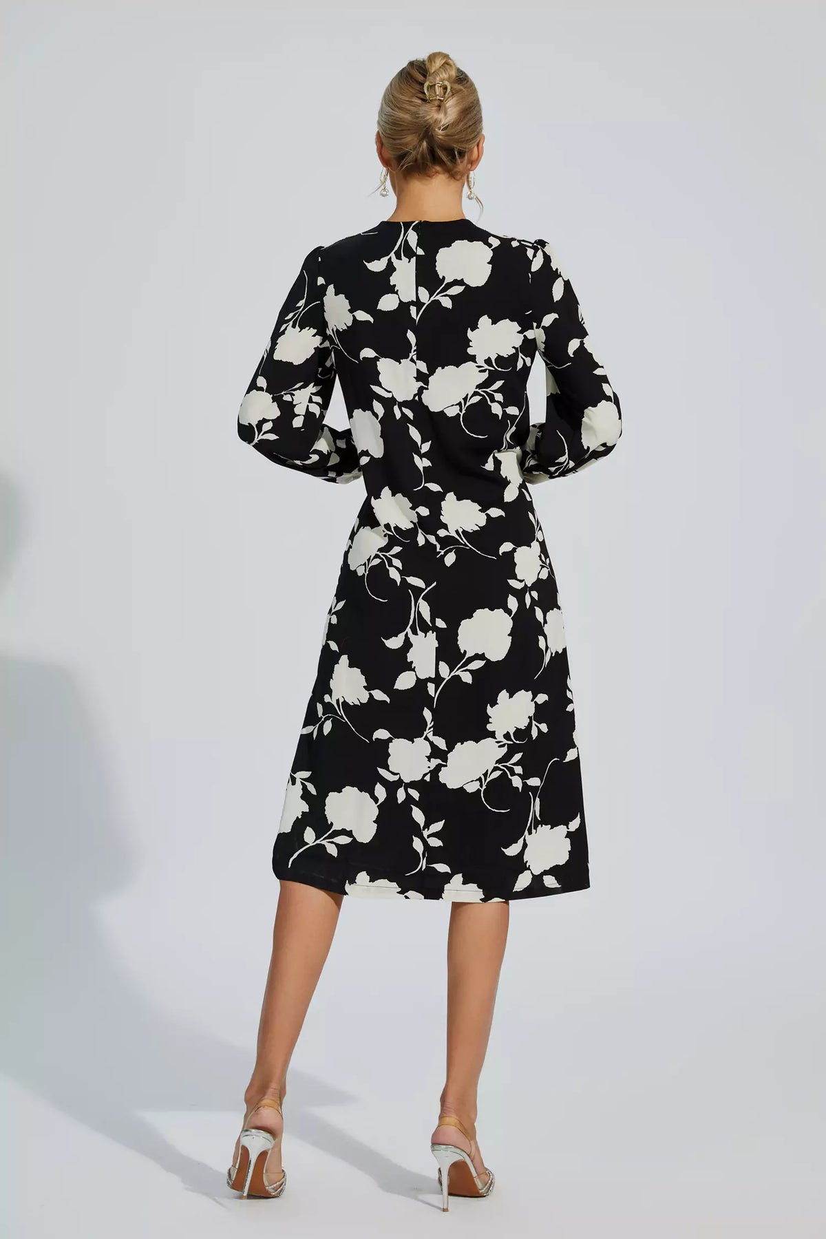 Galilea Black Girded Midi Dress