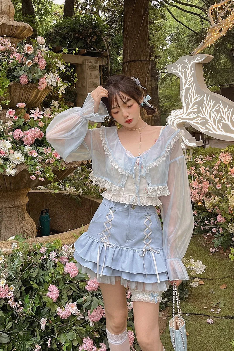 Thin Coat Lace Summer Sun Protection Clothes Female Cardigan Shirt Clothing Tops Blouse for Woman