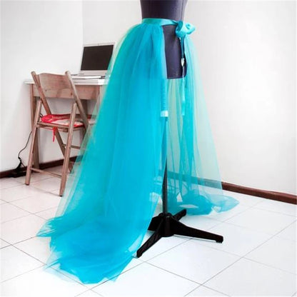 Tulle Tutu Long Skirt Wedding Party Prom Bandage Mesh Maxi Skirt Color Skirts Lace Up Bandage Skirts
