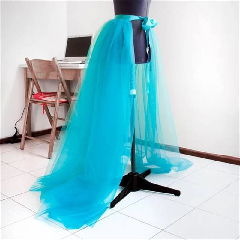 Tulle Tutu Long Skirt Wedding Party Prom Bandage Mesh Maxi Skirt Color Skirts Lace Up Bandage Skirts
