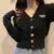 Knit Korean Crop Sweaters Cardigan for Oversize Long Sleeve Top Knitwear Autumn Short Outerwear Clothes V Neck