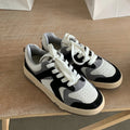 Mixed Colors Cow Suede Leather Sneakers Outdoor Flats Laceup Comfortable Shoes Woman Four Season New