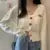 Knit Korean Crop Sweaters Cardigan for Oversize Long Sleeve Top Knitwear Autumn Short Outerwear Clothes V Neck