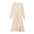 Lace Dress Chiffon Gentle Korean French Vneck Retro Niche Dresses Temperamen Spring Autumn Midi Dress