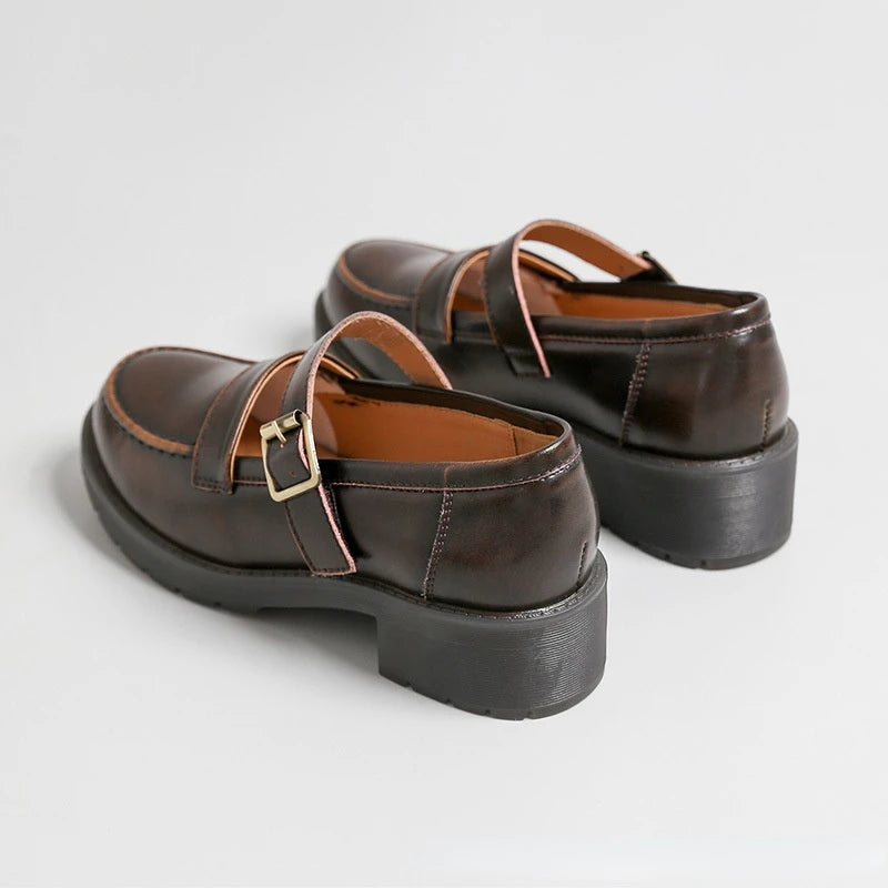 Spring and Autumn New Jk Uniform Shoes British Style Retro Color Single Shoes Mary Jane Shoes Lolita
