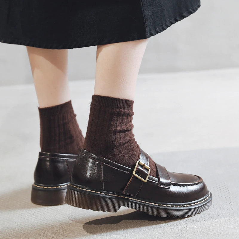 Spring and Autumn New Jk Uniform Shoes British Style Retro Color Single Shoes Mary Jane Shoes Lolita