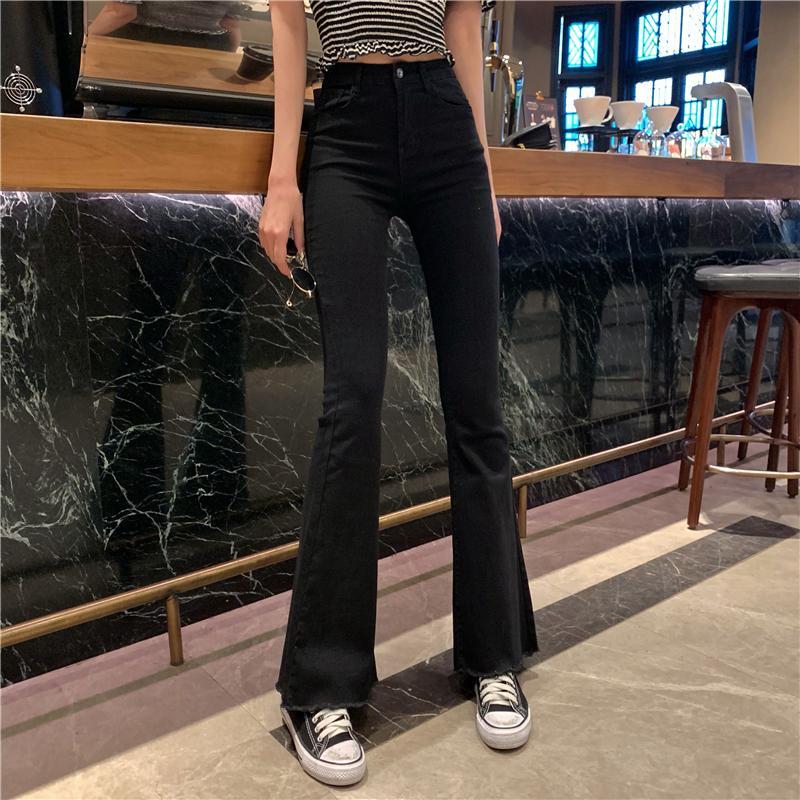 High Waist Slim Flare Jeans High Street Stretchable Boot Cut Denim Pants