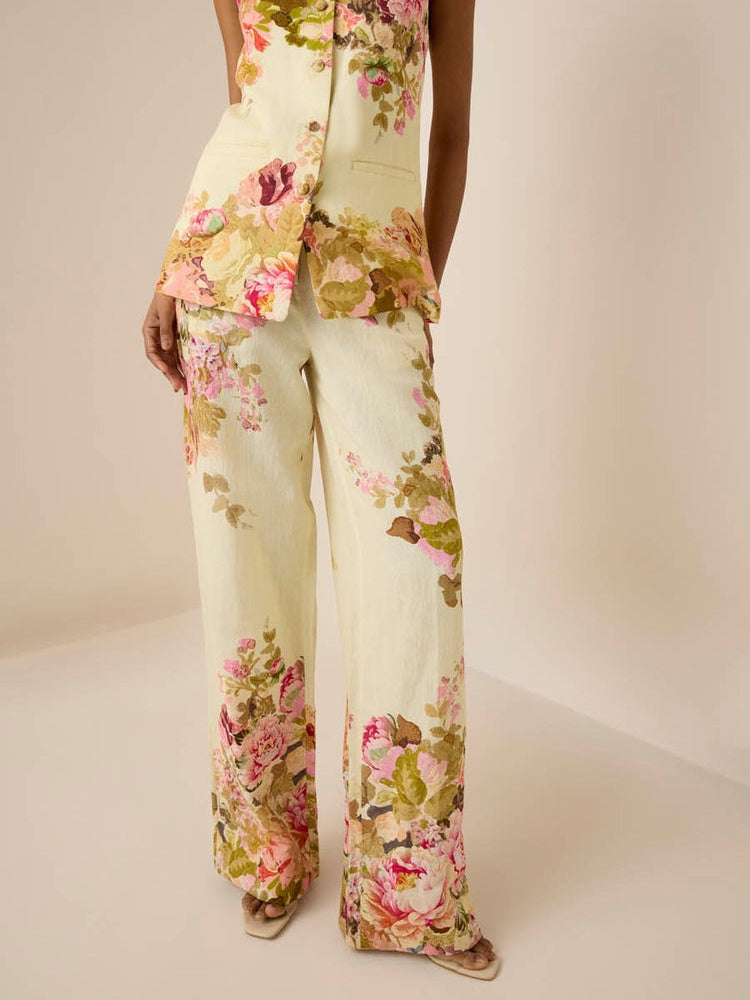 Flower Print Two-piece Set