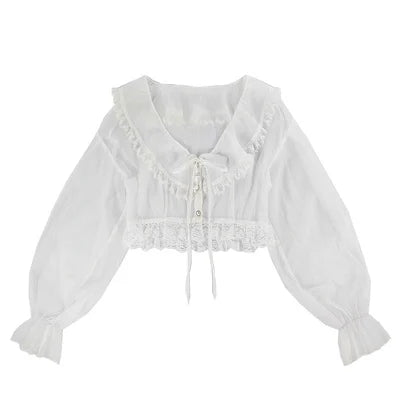 Thin Coat Lace Summer Sun Protection Clothes Female Cardigan Shirt Clothing Tops Blouse for Woman