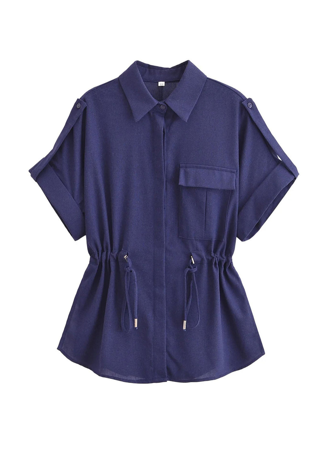 Half Sleeve Drawstring Shirt Long Pants Two-piece Set
