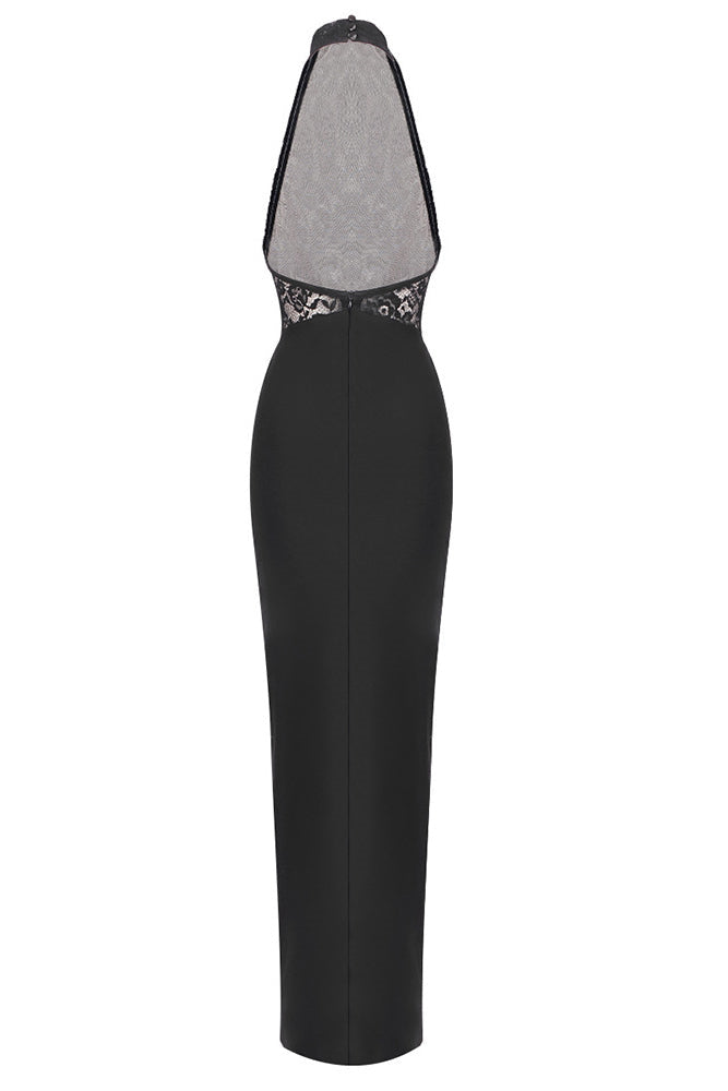 Janice Halterneck Lace Maxi Dress