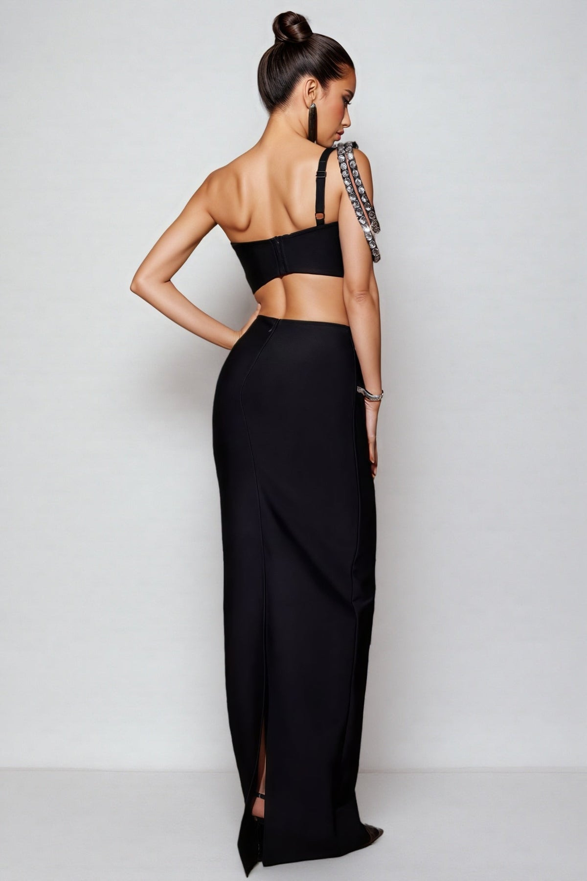 Mikko Rhinestone Bandage Maxi Dress Set
