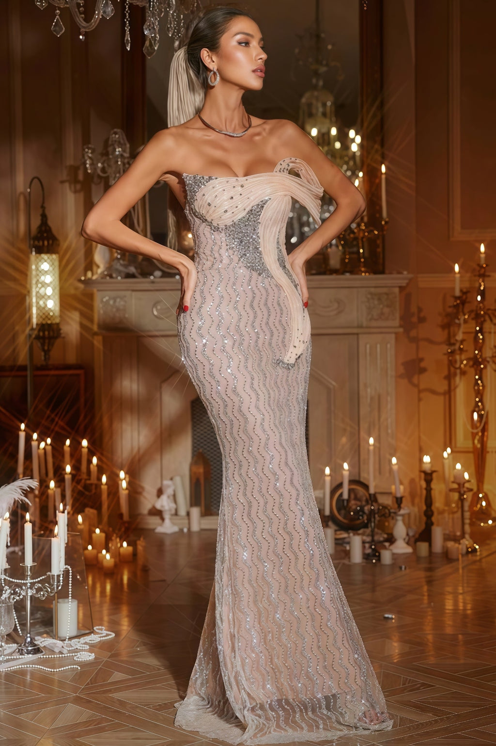 Ogani Strapless Sequin Maxi Dress