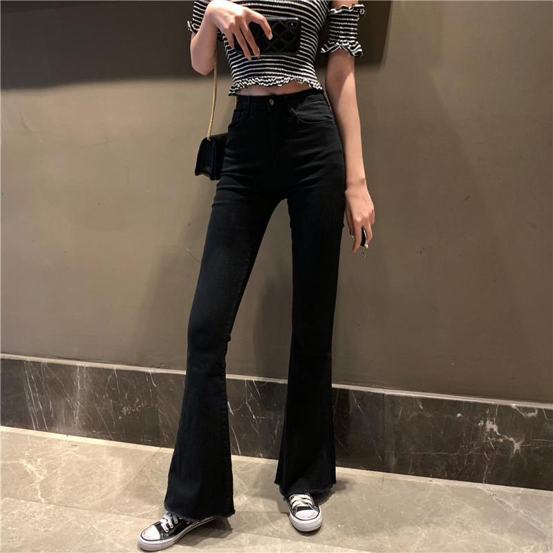 High Waist Slim Flare Jeans High Street Stretchable Boot Cut Denim Pants