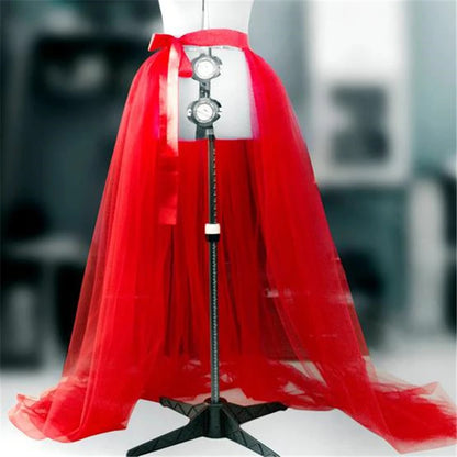 Tulle Tutu Long Skirt Wedding Party Prom Bandage Mesh Maxi Skirt Color Skirts Lace Up Bandage Skirts