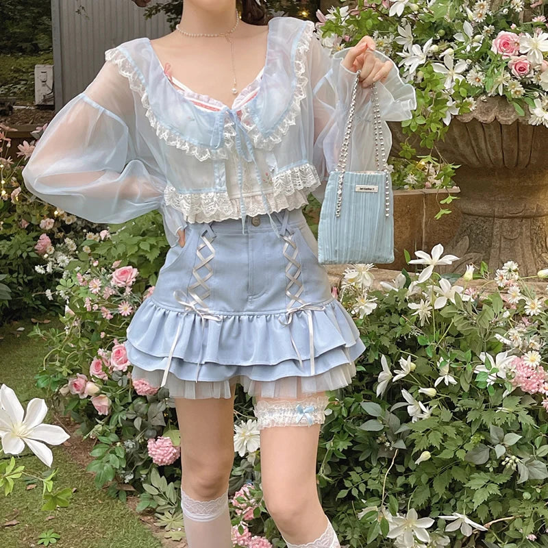 Thin Coat Lace Summer Sun Protection Clothes Female Cardigan Shirt Clothing Tops Blouse for Woman