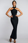 Onofrio Halterneck Bandage Maxi Dress