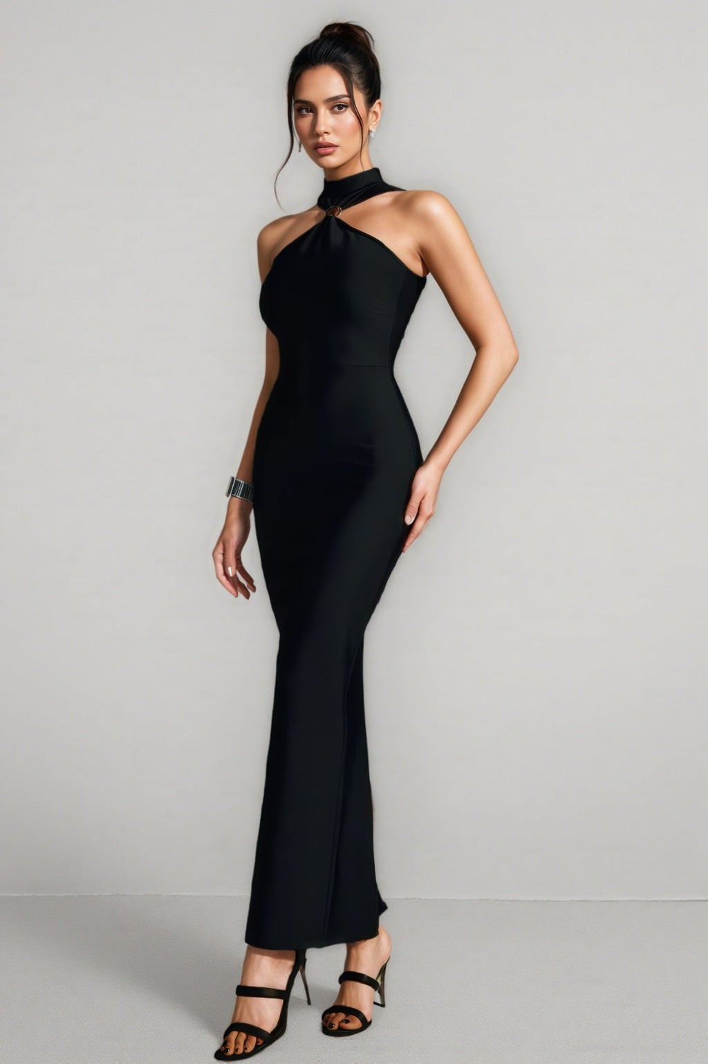 Onofrio Halterneck Bandage Maxi Dress