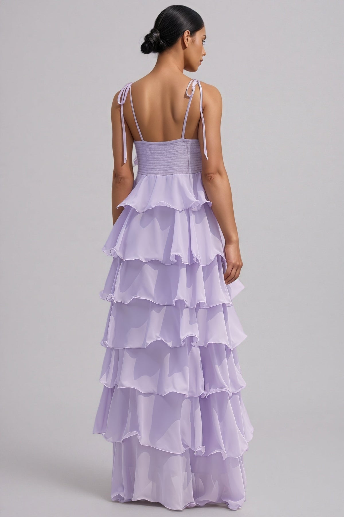 Ortiz Diamante Flower Tiered Maxi Dress